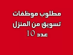 مطلوب موظفات تسويق من المنزل (بنات)