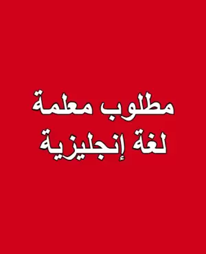 مطلوب معلمة لغة إنجليزية للعمل في مدرسة خاصة