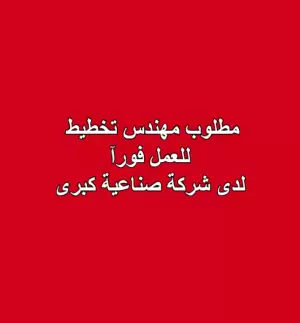 مطلوب مهندس تخطيط للعمل فورآ