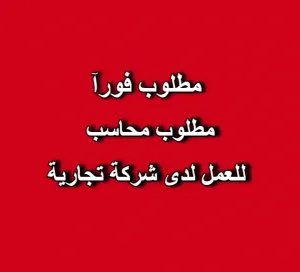 مطلوب محاسب للعمل في شركة تجارية