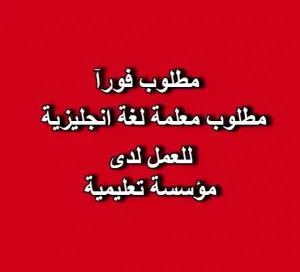 📢 إعلان توظيف — معلمة لغة إنجليزية