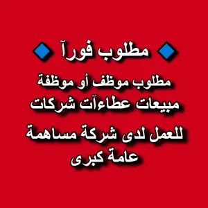 مطلوب موظف/موظفة مبيعات عطاءات وشركات مطلوب موظف/موظفة مبيعات عطاءات وشركات