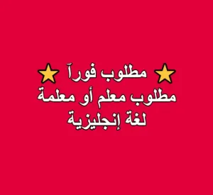 مطلوب معلم او معلمـة لغة إنجليزية