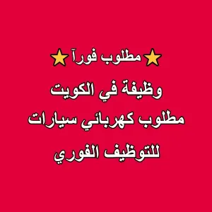 مطلوب شاب للعمل في الكويت - كهربائي سيارات