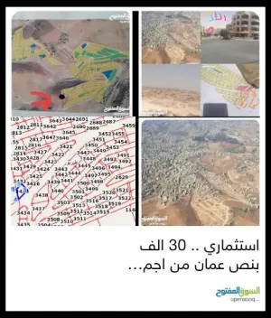 ارض استثمارية للبيع في طبربور يقبل دفع النص والباقي اقساط