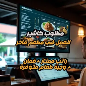 مطلوب كاشير – مطعم مشهور . براتب جيد + ضمان