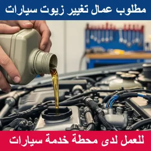 مطلوب عمال تغيير زيت سيارات