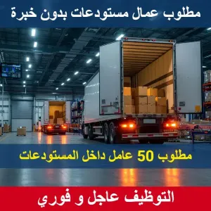 مطلوب 50 عامل مستودعات مواد غذائية داخلي (داخل المستودعات)