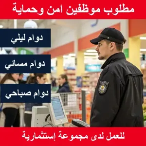مطلوب موظفين امن للعمل بنظام الشفتات