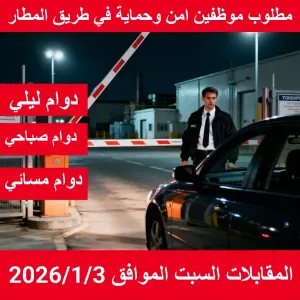 موظفين امن وحماية في طريق المطار