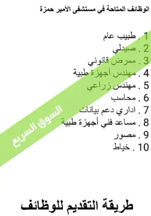 وظائف مستشفى الأمير حمزة