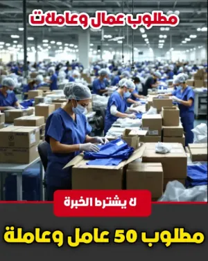 مصنع أزياء يطلب عمال و عاملات عدد 50 و بدون خبرة